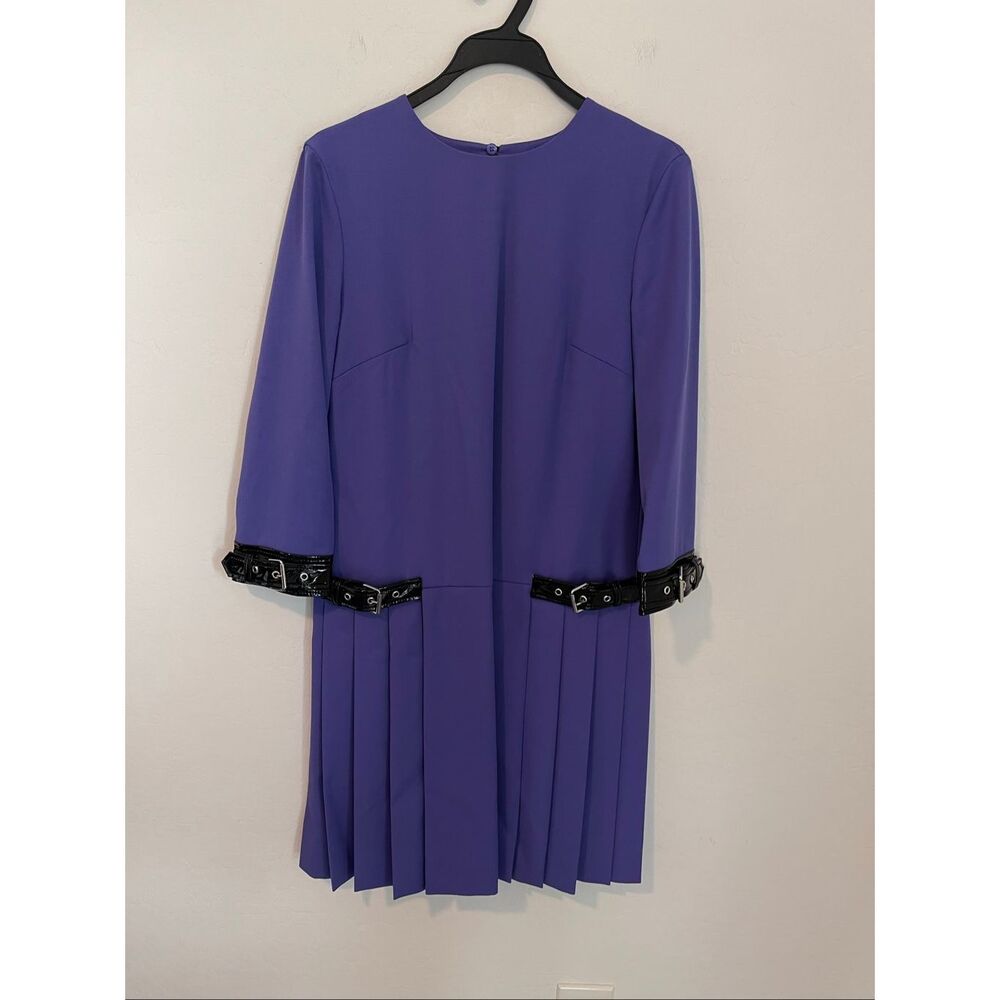 MOSCHINO Ladies Purple Long Sleeve Virgin Wool Dress Sz 6 NWT